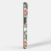 Moderne Aquarel Perzik Bloemmotief Monogram M Case-Mate iPhone Case (Achterkant / Rechts)