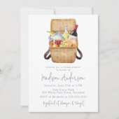 Moderne Aquarel Picknickmand Bruidsdouche Kaart (Voorkant)