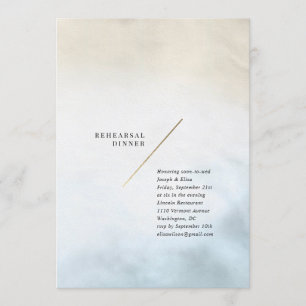 Moderne Aquarel Proefbruiloftsdiner Kaart
