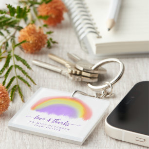 Moderne aquarel regenboog leraar bedankcadeau sleutelhanger