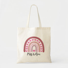 Moderne aquarel regenboog leraar tote bag