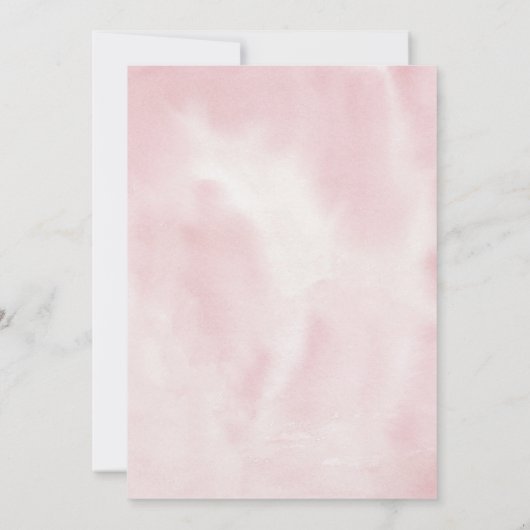 Moderne Aquarel Roze  Cloud Nine Baby Shower Kaart (Achterkant)