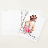 Moderne Aquarel Roze Trouwjurk Bruidsfeest Planner (Display)