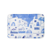 Moderne aquarel Santorini Grieks Eiland Badmat (Voorkant)