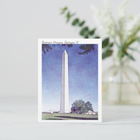Moderne aquarel schilderij Washington Monument Briefkaart (Staand voorkant)