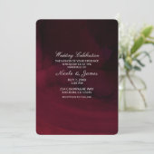 Moderne Aquarel Stemmig Maroon Burgundy Bruiloft Kaart (Staand voorkant)