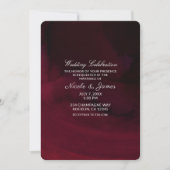 Moderne Aquarel Stemmig Maroon Burgundy Bruiloft Kaart (Voorkant)