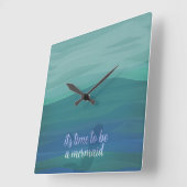 Moderne Aquarel Teal Zeemeermin Klok (Hoek)