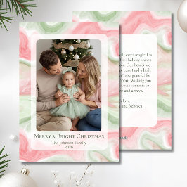 Moderne Aquarel Vakantiefoto Plat Kaartje Feestdagenkaart