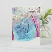 Moderne aquarel van gekleurde besneeuwde bomen kaart (Staand voorkant)