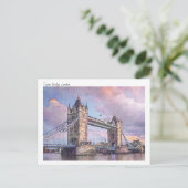 Moderne aquarel van Tower Bridge, Londen Briefkaart (Staand voorkant)