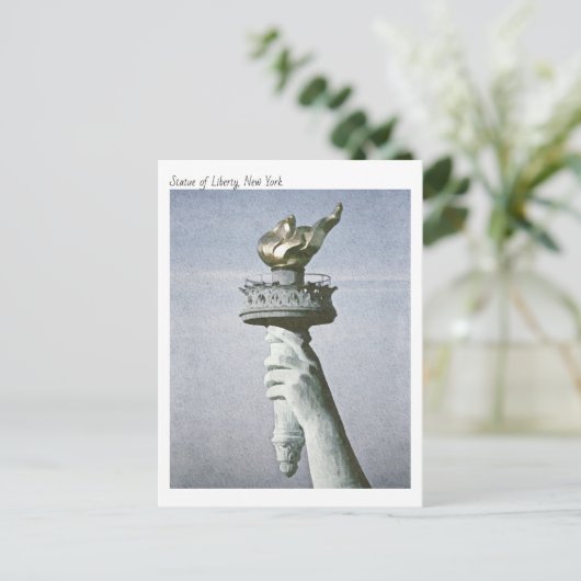 Moderne aquarel, Vrijheidsbeeld Torch Briefkaart (Staand voorkant)