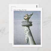 Moderne aquarel, Vrijheidsbeeld Torch Briefkaart (Voorkant / Achterkant)