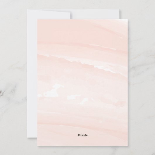 Moderne Aquarel Wash PEACE Fotokaart | Blush Feestdagenkaart (Achterkant)