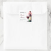 Moderne Aquarel Wijn Voor Trouwbeloften Bruidsmeis Vierkante Sticker (Tas)