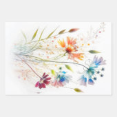 Moderne aquarel wilde bloemen inpakpapier vel (Voorkant 2)