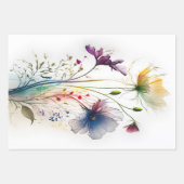 Moderne aquarel wilde bloemen inpakpapier vel (Voorkant)