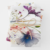 Moderne aquarel wilde bloemen inpakpapier vel (In situ)