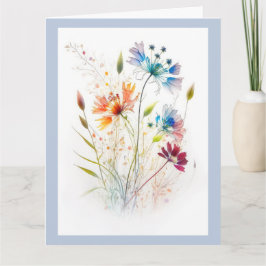 Moderne aquarel wilde bloemen kaart