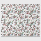 Moderne Aquarel Winterloof Kerstmis Cadeaupapier (Vlak)