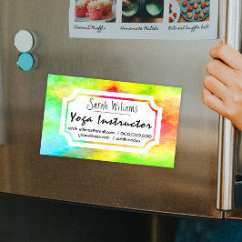 Moderne Aquarel Yoga Leraar Visitekaartje Magneet