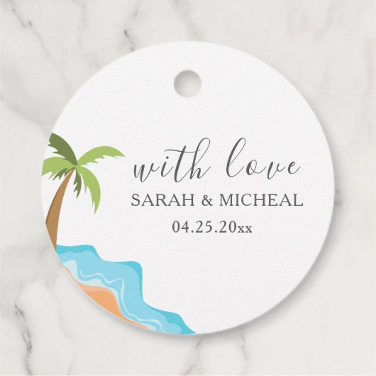 Moderne Aquarel Zomerstrand Bedankjes Labels (Achterkant)