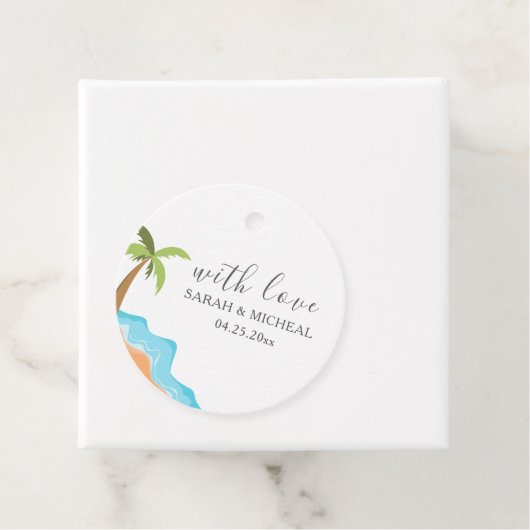 Moderne Aquarel Zomerstrand Bedankjes Labels (In situ)