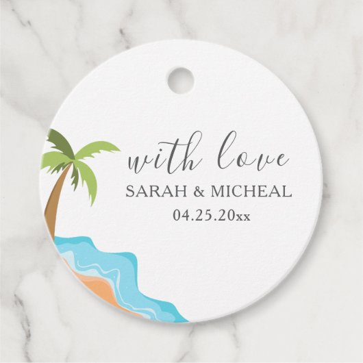 Moderne Aquarel Zomerstrand Bedankjes Labels (Voorkant)