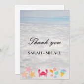 Moderne Aquarel Zomerstrand Bedankkaart (Voorkant / Achterkant)