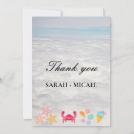 Moderne Aquarel Zomerstrand Bedankkaart