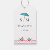 Moderne Aquarel Zomerstrand Cadeaulabel (Achterkant)