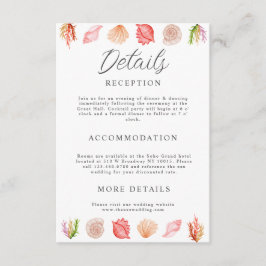 Moderne Aquarel Zomerstrand Informatiekaartje