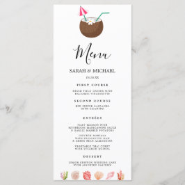 Moderne Aquarel Zomerstrand Menu