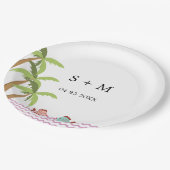 Moderne Aquarel Zomerstrand Papieren Bordje (Gekanteld)