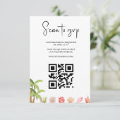 Moderne Aquarel Zomerstrand RSVP Kaartje (Staand voorkant)