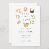 Moderne Aquarel Zomerstrand Save The Date (Voorkant / Achterkant)