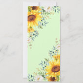 Moderne Aquarel Zonnebloem Huwelijksmenu Kaart (Achterkant)