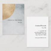 Moderne Aquarell Grau Schwarz Gold (Imitat) Visitekaartje (Voorkant / Achterkant)