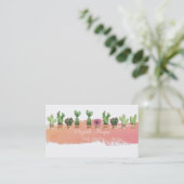 Moderne Aquarelpenseelstreek, Aquarel Cactus Visitekaartje (Staand voorkant)