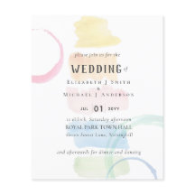 Moderne Aquarelpenseelstreken TROUW Uitnodiging