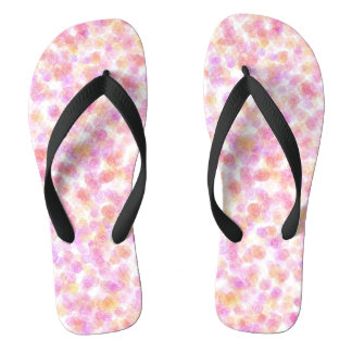 Moderne aquarelschilderij van roze gele vlekken teenslippers