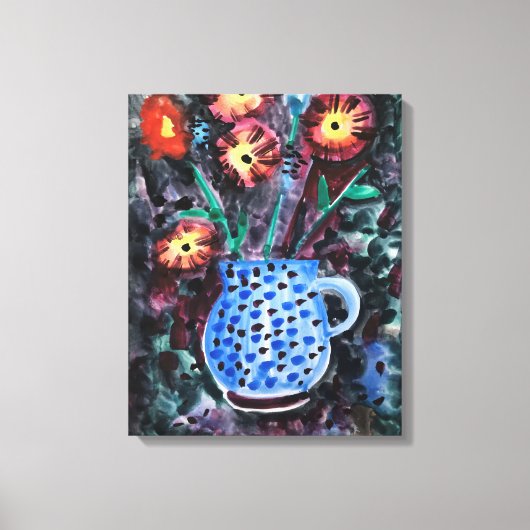 Moderne aquarelschildering, bloemen canvas afdruk (Voorkant)