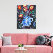 Moderne aquarelschildering, bloemen canvas afdruk (Insitu (Woonkamer))