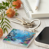 Moderne aquariumvistank sleutelhanger (Voorkant Rechts)