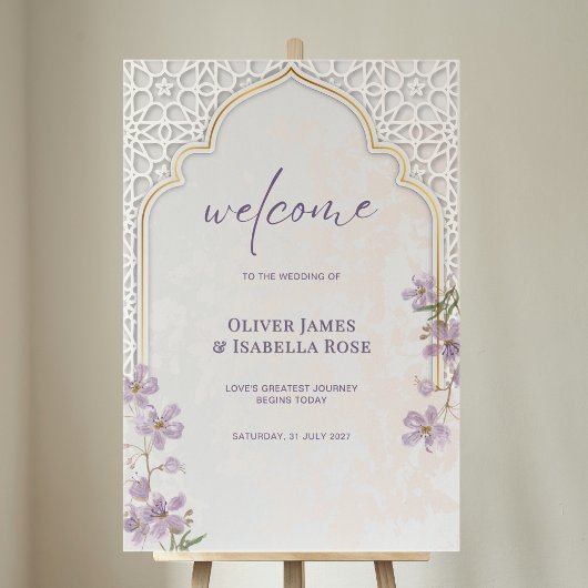 Moderne Arabesque Boog Huwelijks Welkom Bord