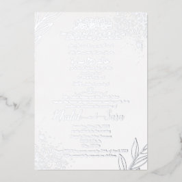 Moderne Arabisch moslim bruiloft legant Floral Folie Uitnodiging