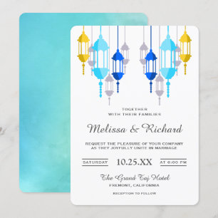 Moderne Arabische hanging Lantern Wedding Kaart