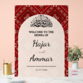 Moderne Arabische Henna Welkom Bruiloftingang Acryl Bord (Huwelijk)