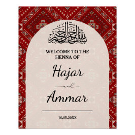 Moderne Arabische Henna Welkom Huwelijk Entree Tek Perfect Poster