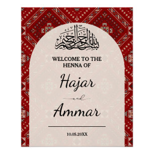 Moderne Arabische Henna Welkom Huwelijk Entree Tek Perfect Poster